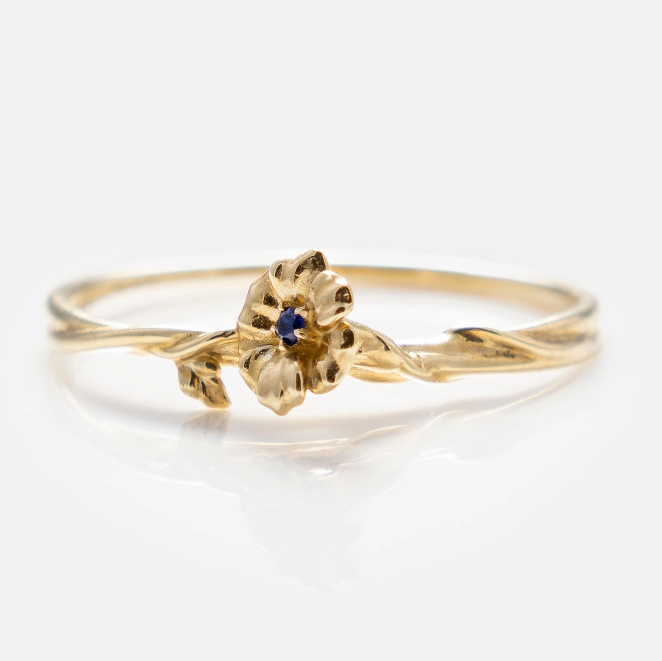 Solid Gold Birth Flower Ring