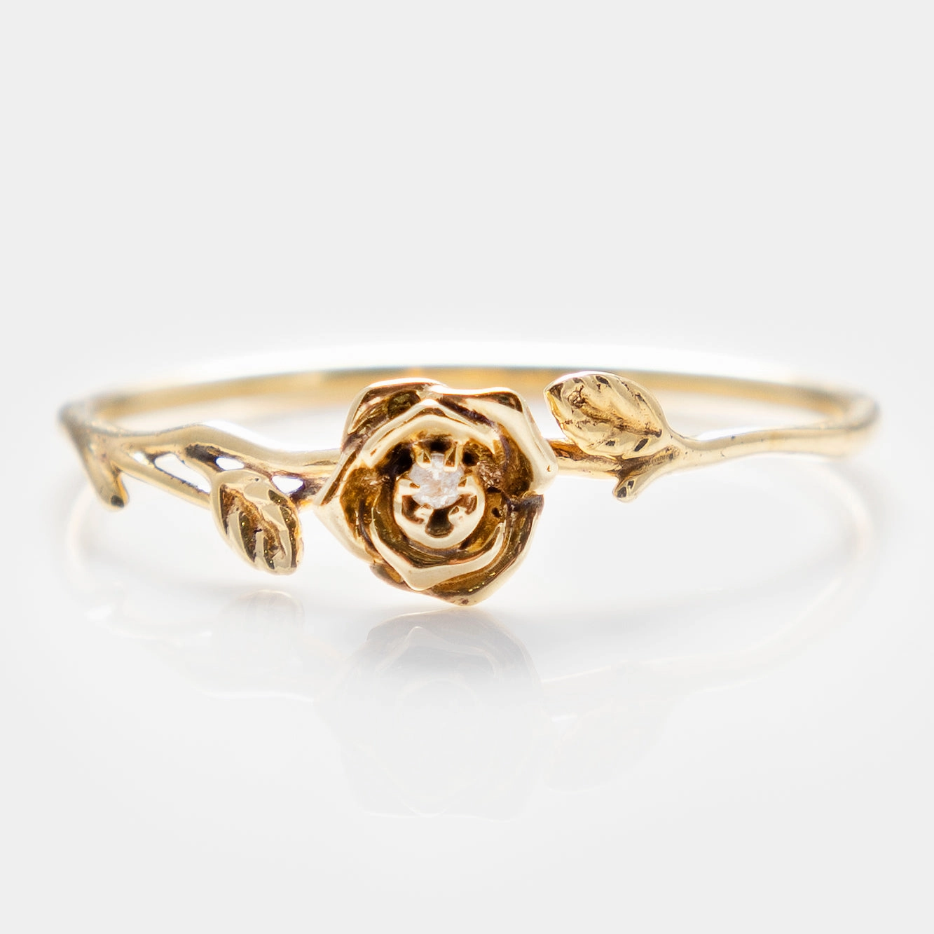 Solid Gold Birth Flower Ring