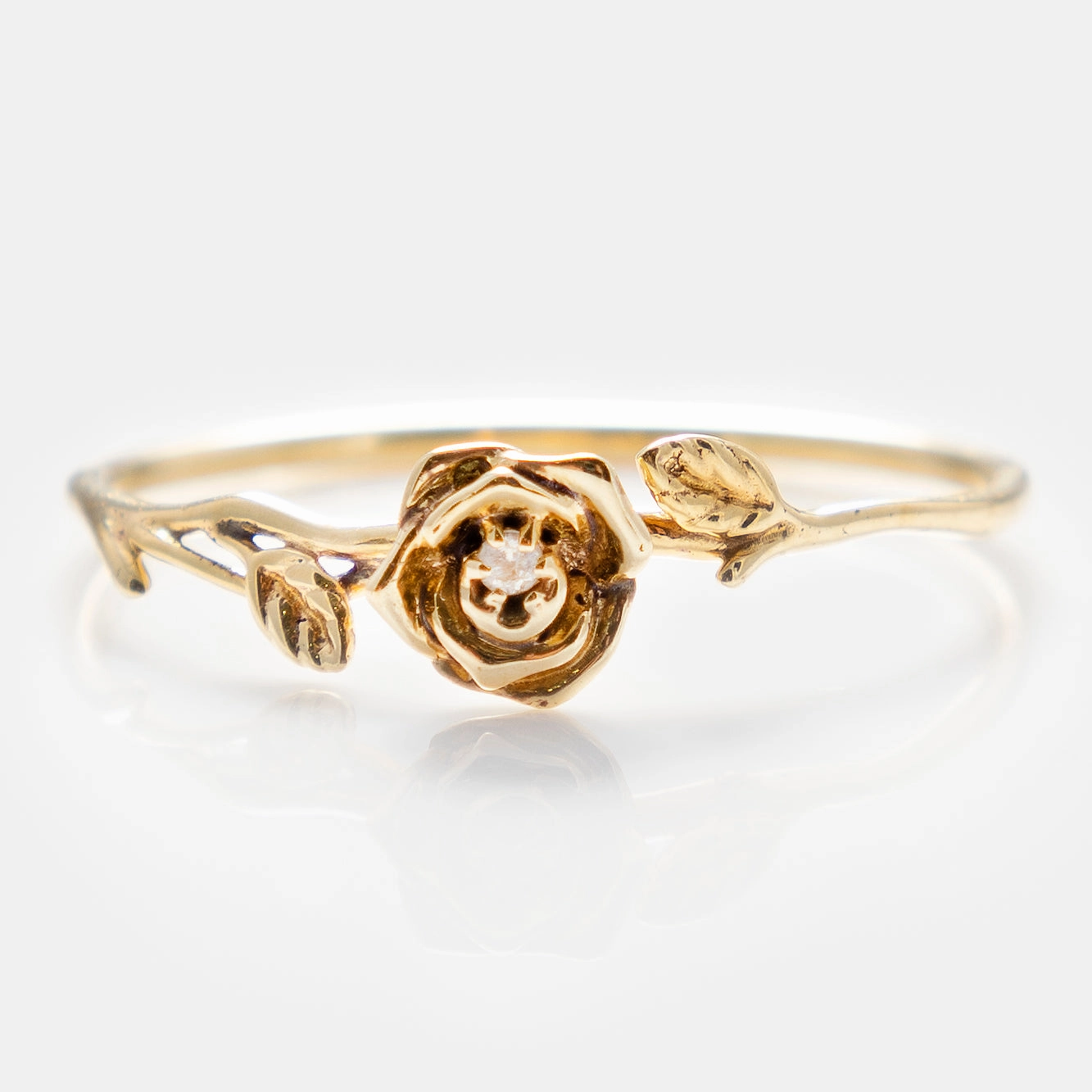Solid Gold Birth Flower Ring