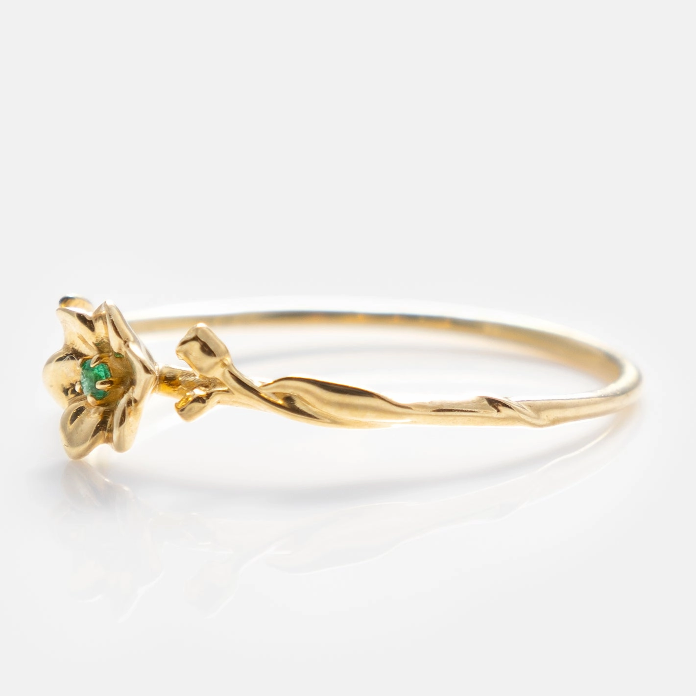 Solid Gold Birth Flower Ring