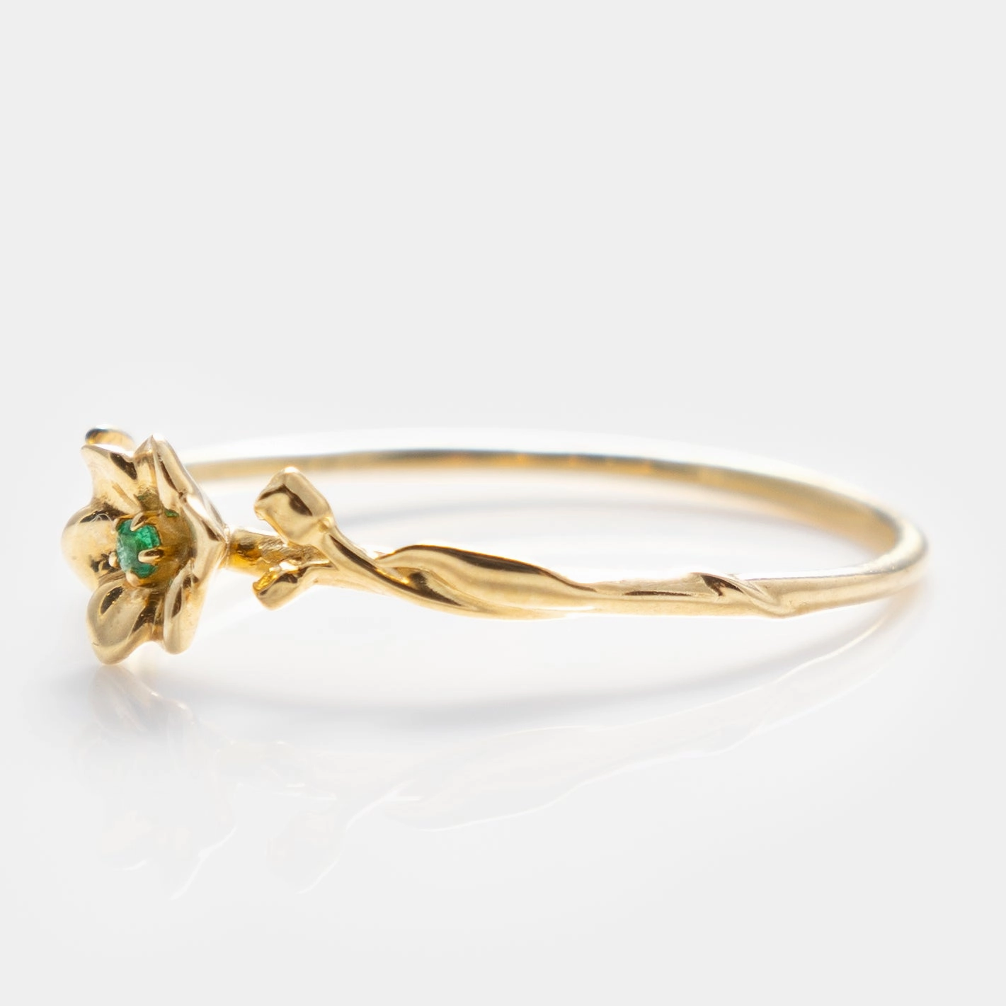 Solid Gold Birth Flower Ring