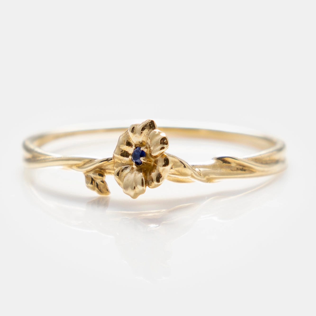 Solid Gold Birth Flower Ring
