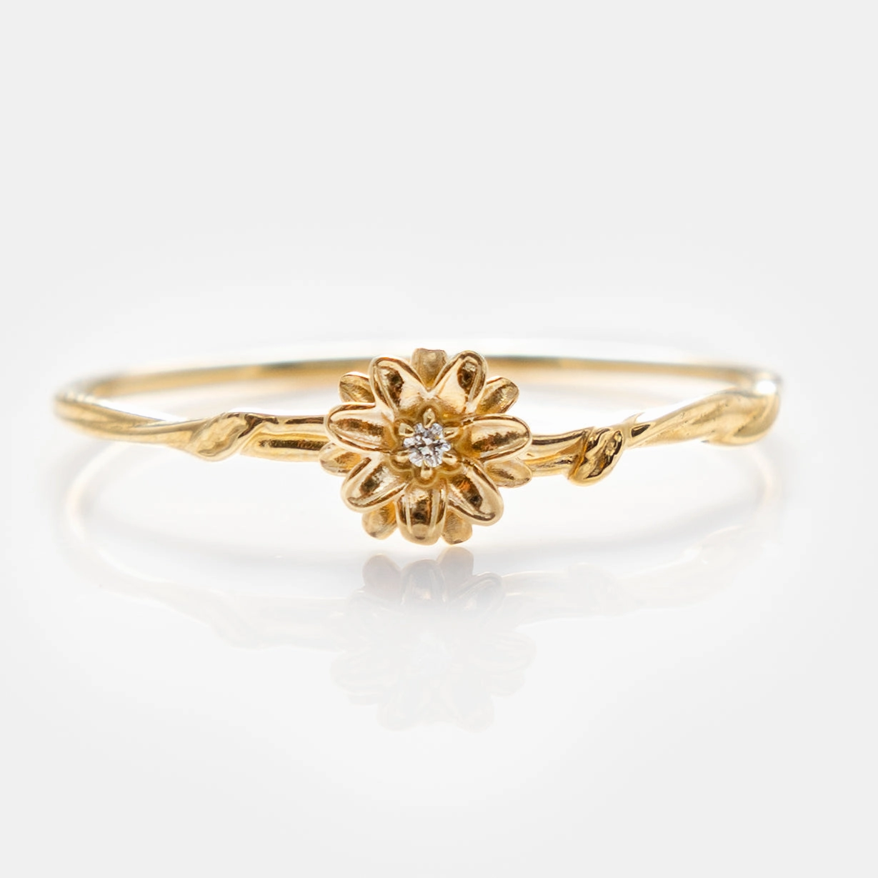 Solid Gold Birth Flower Ring
