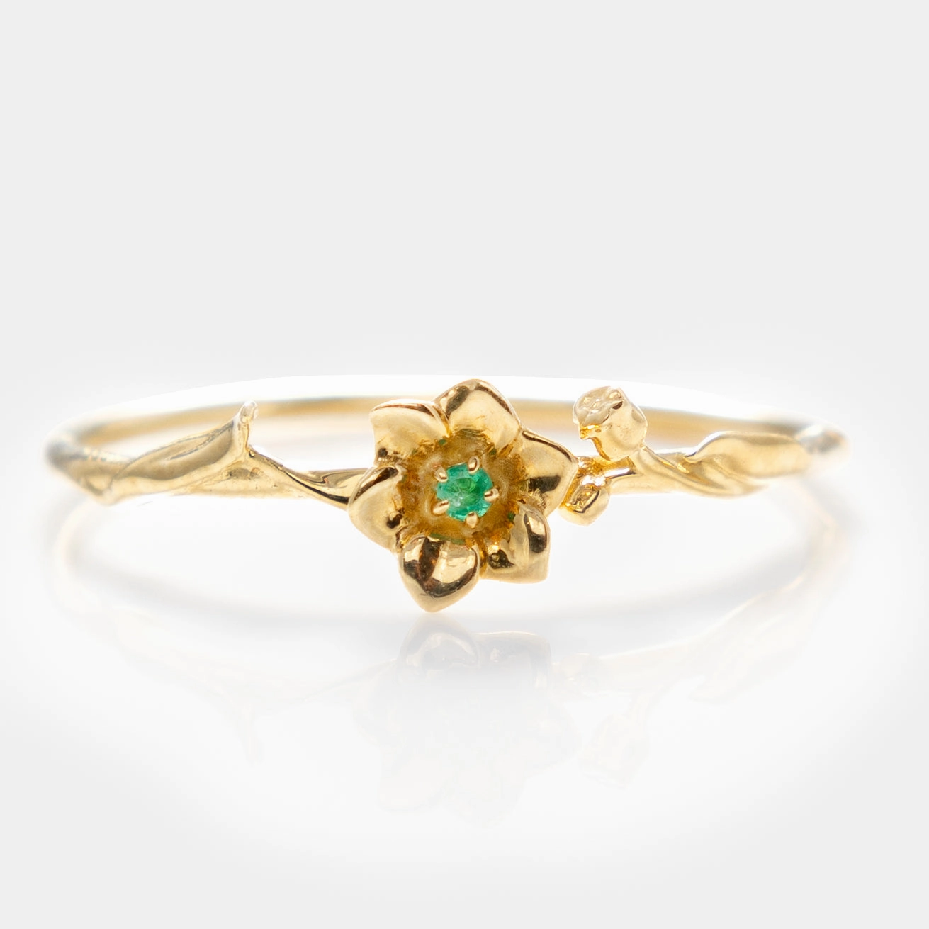 Solid Gold Birth Flower Ring