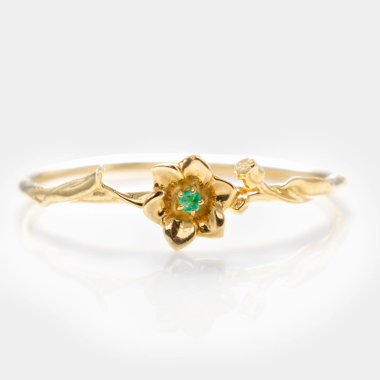 Solid Gold Birth Flower Ring
