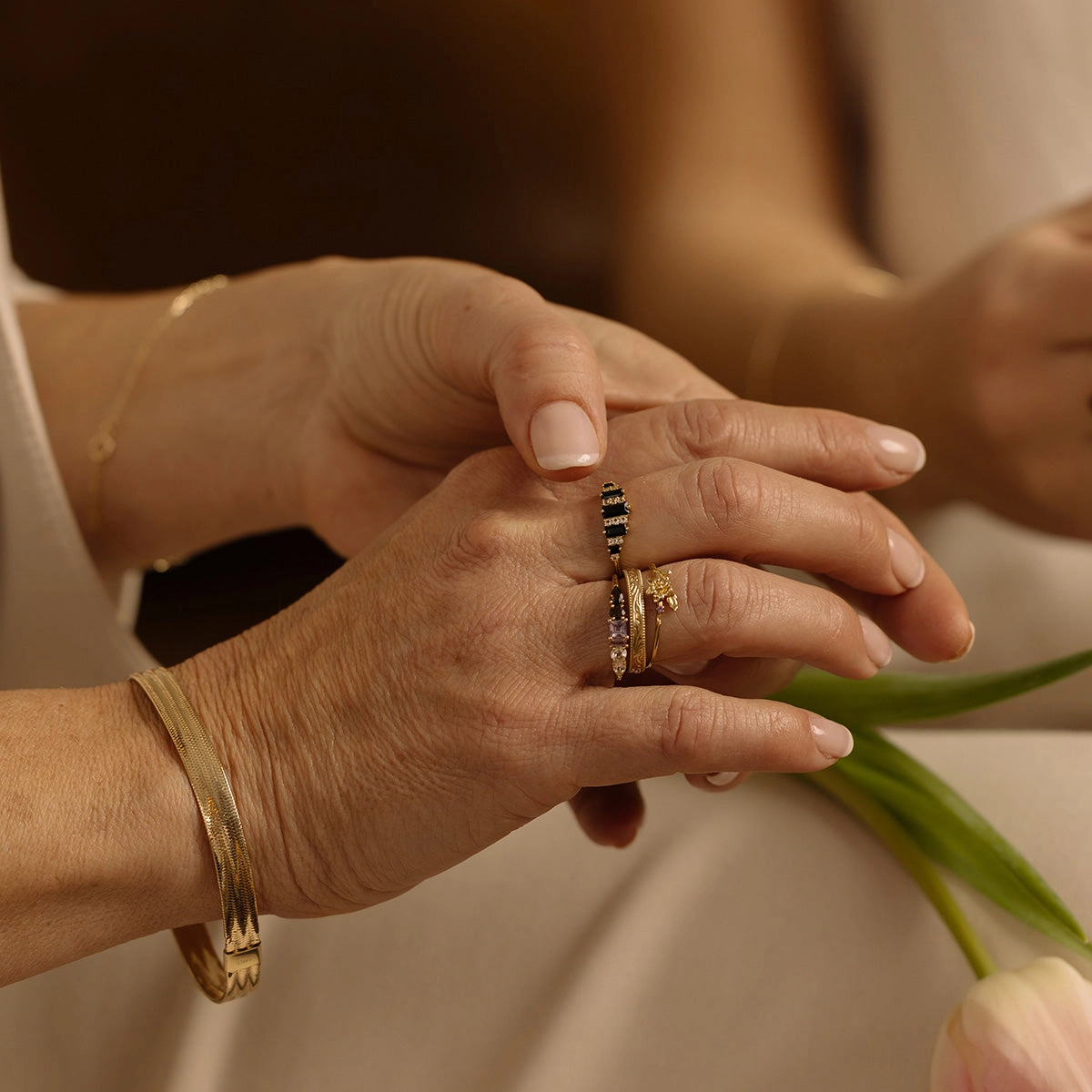 Solid Gold Birth Flower Ring