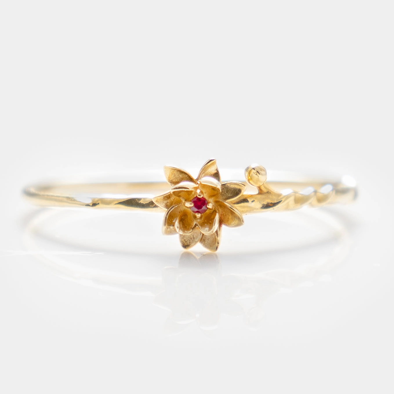 Solid Gold Birth Flower Ring