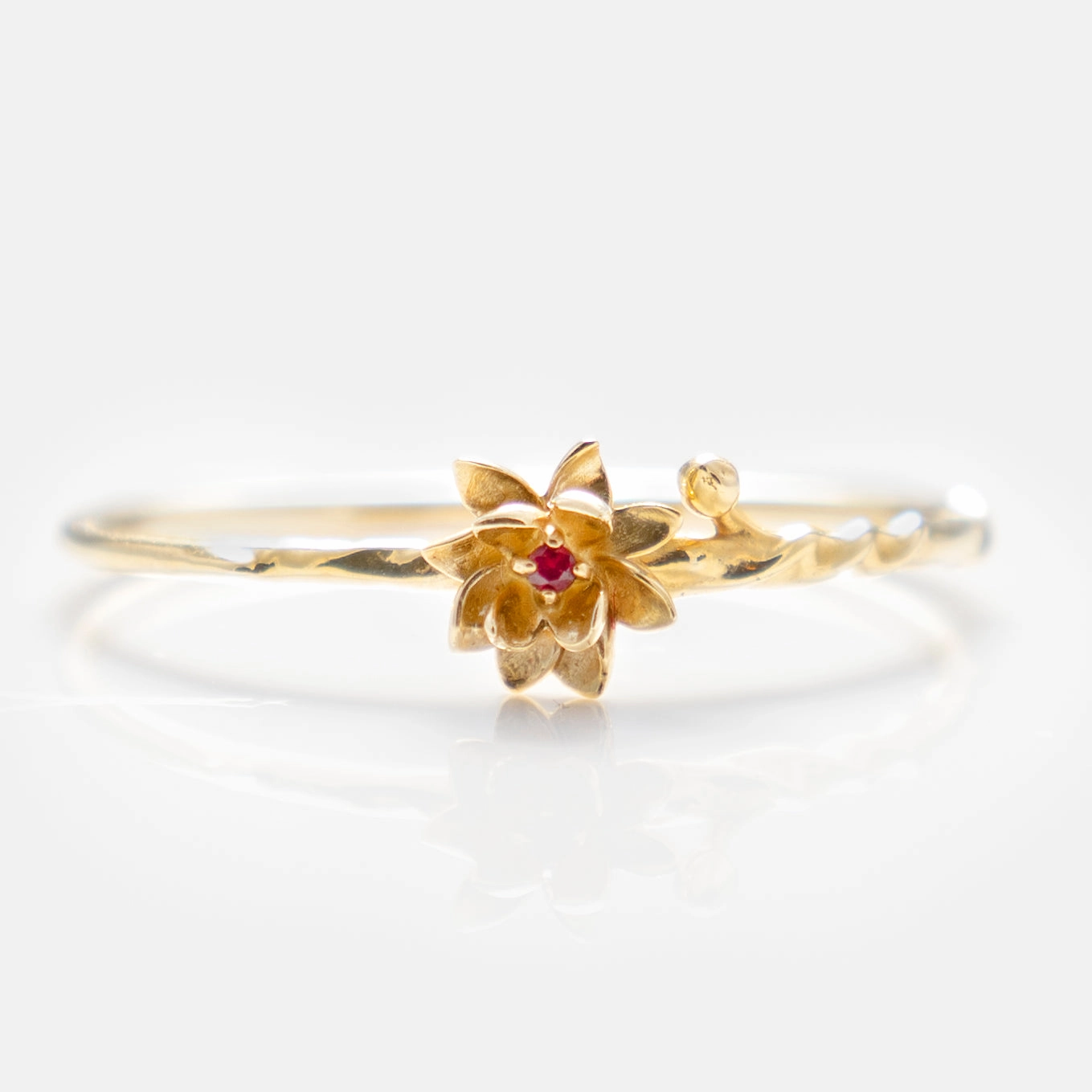 Solid Gold Birth Flower Ring