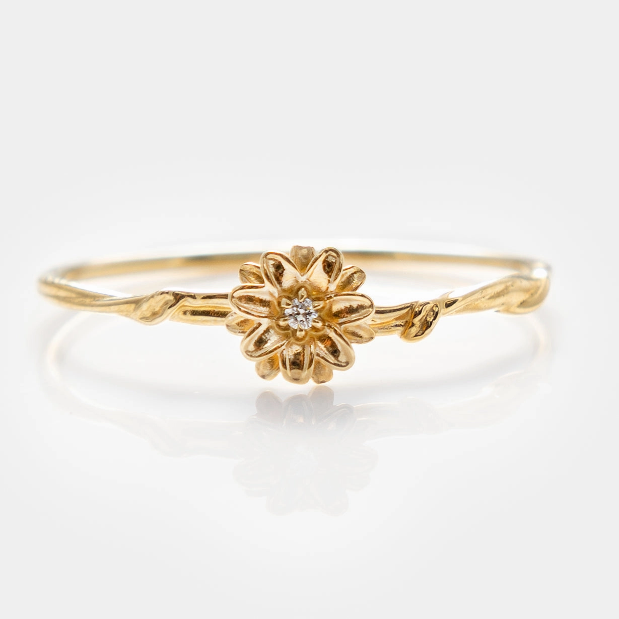 Solid Gold Birth Flower Ring