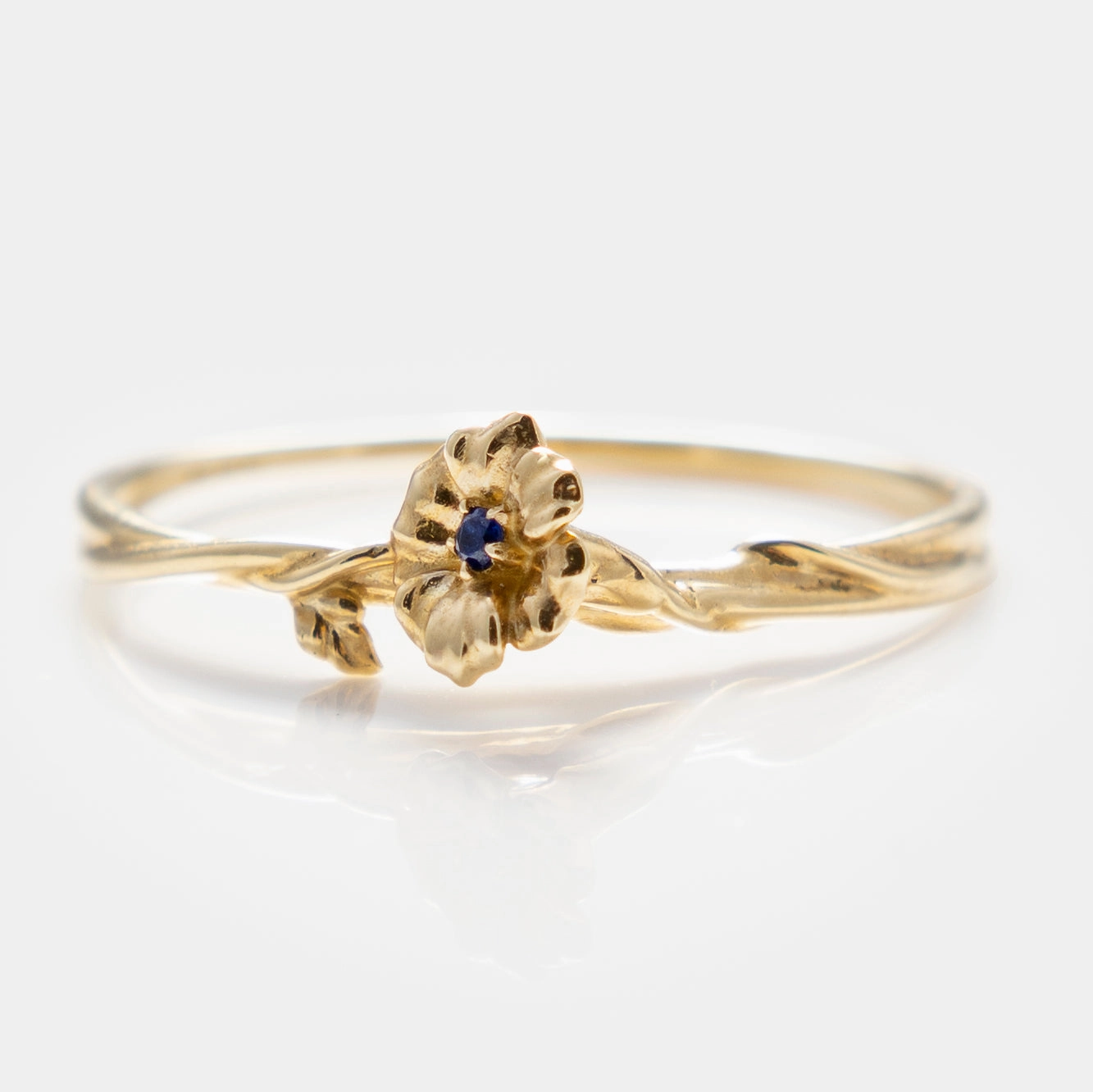 Solid Gold Birth Flower Ring