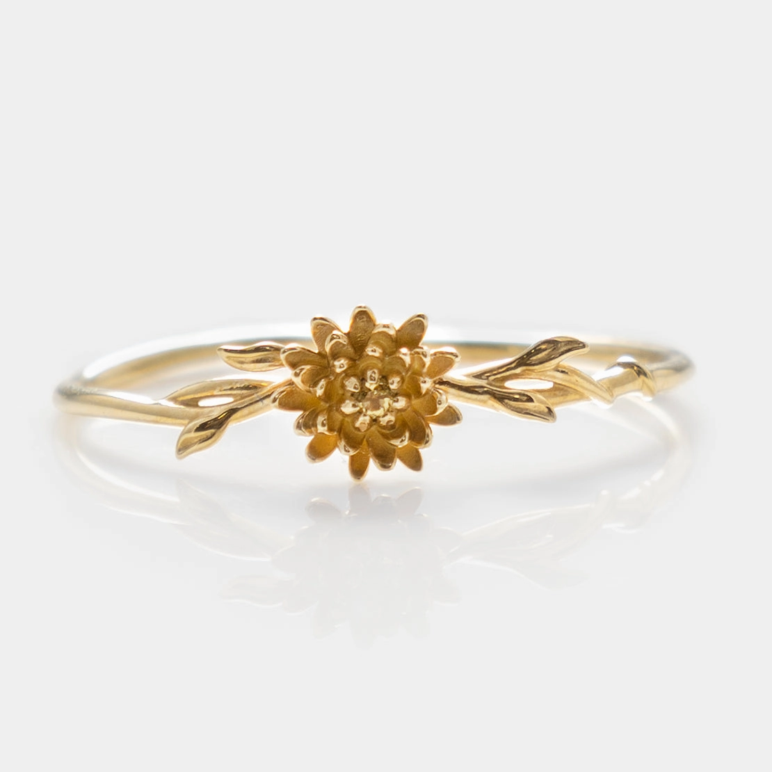 Solid Gold Birth Flower Ring