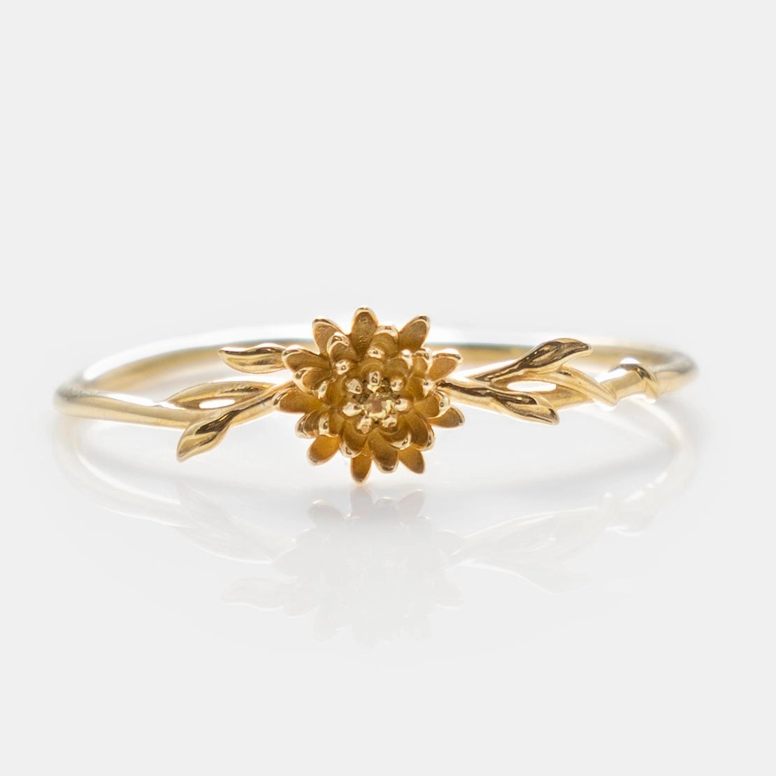 Solid Gold Birth Flower Ring