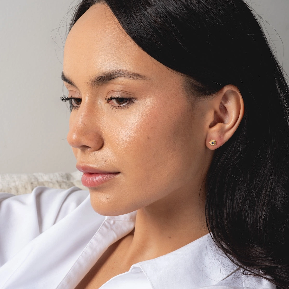 Solid Gold Birth Flower Studs