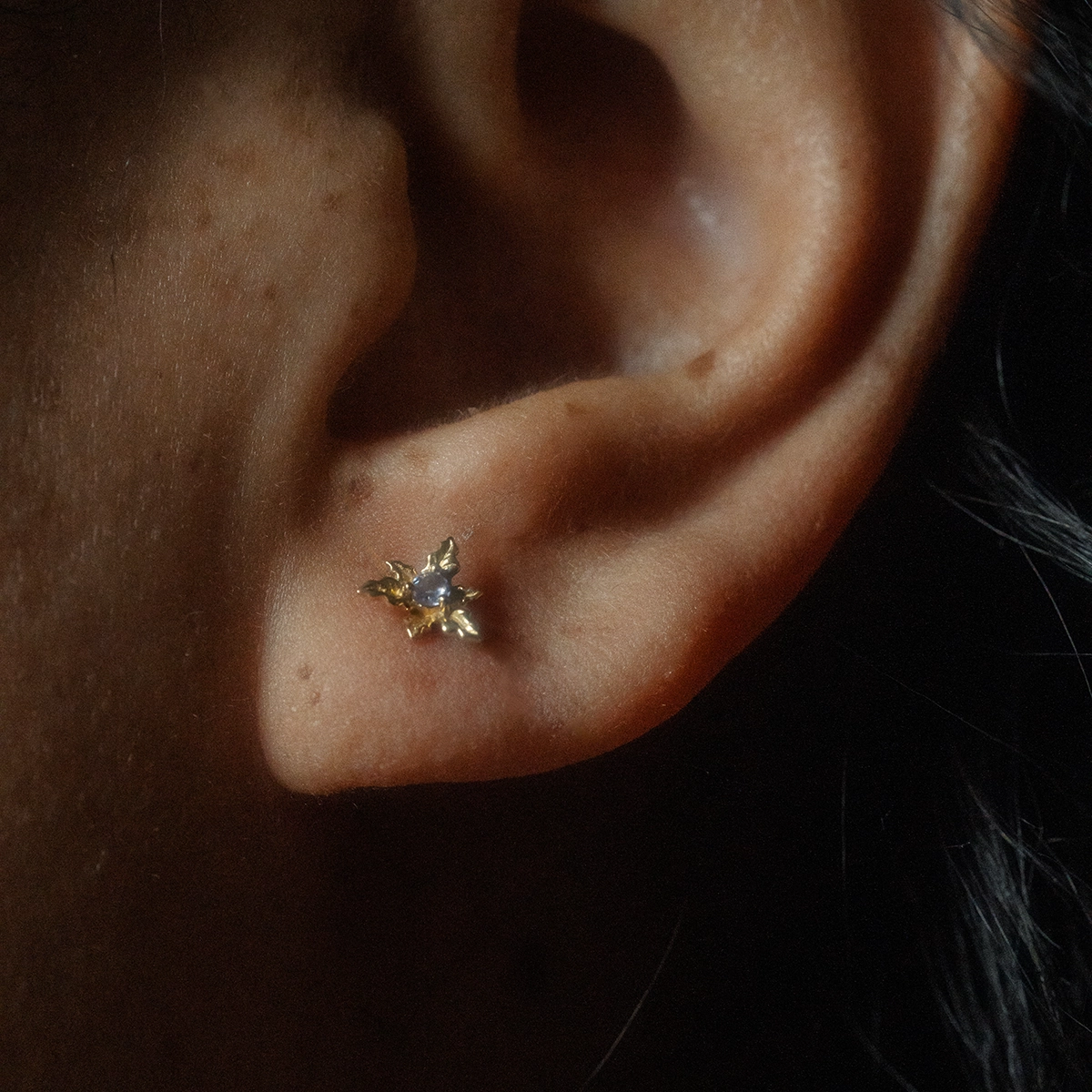 Solid Gold Birth Flower Studs
