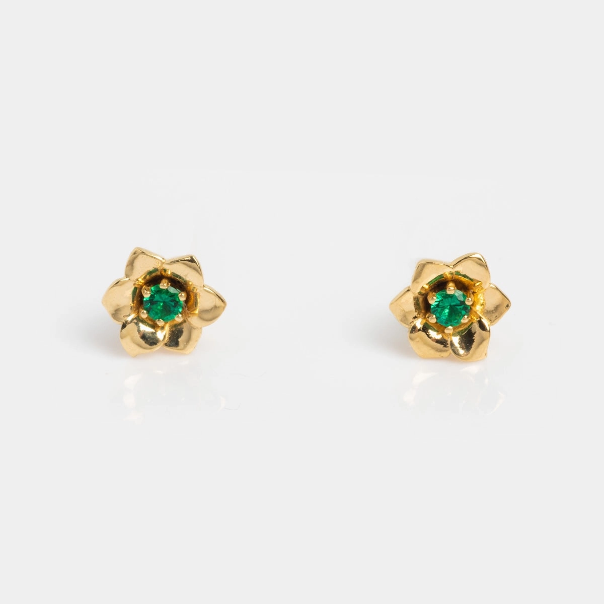 Solid Gold Birth Flower Studs