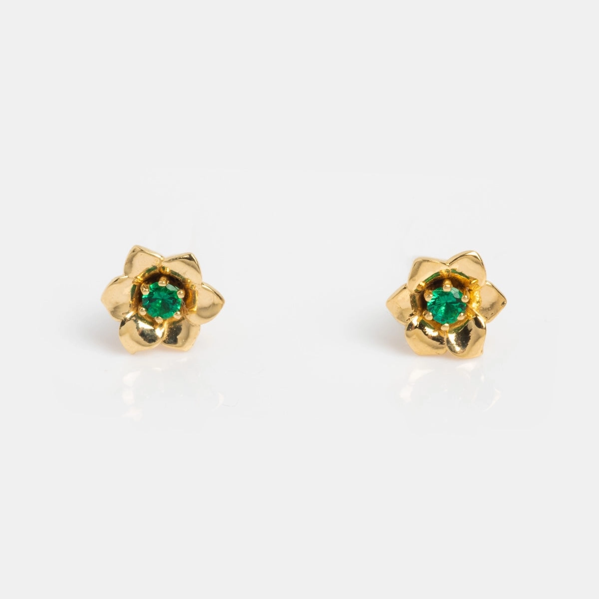 Solid Gold Birth Flower Studs