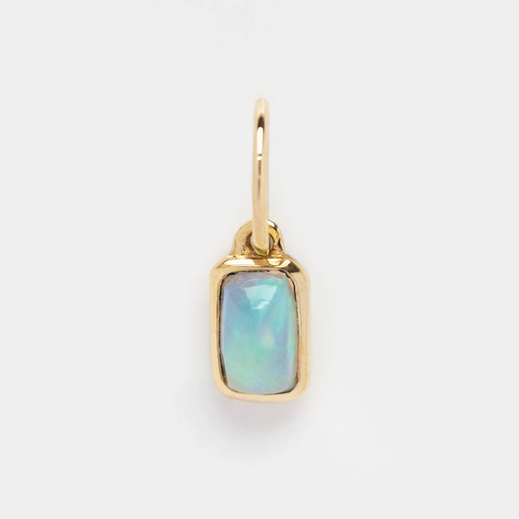 Solid Gold Birthstone Baguette Charm