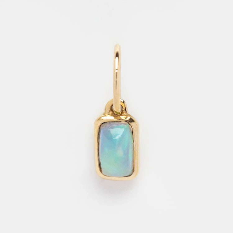 Solid Gold Birthstone Baguette Charm