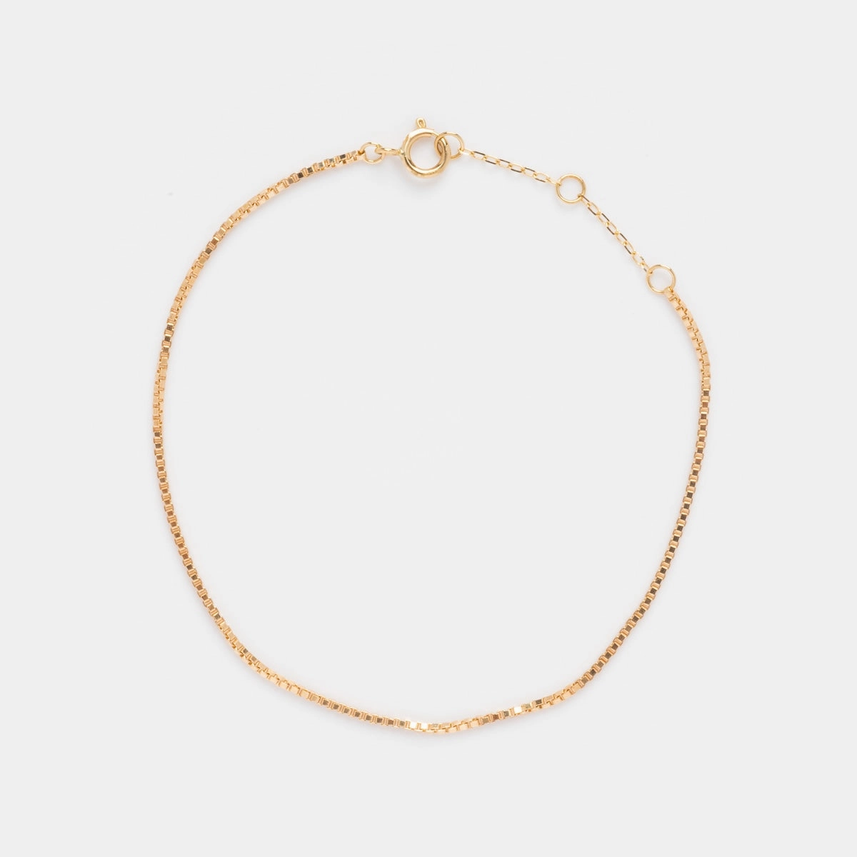 Solid Gold Box Chain Bracelet