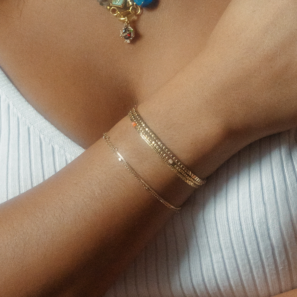 Solid Gold Box Chain Bracelet