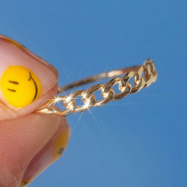 Solid Gold Chain Link Ring