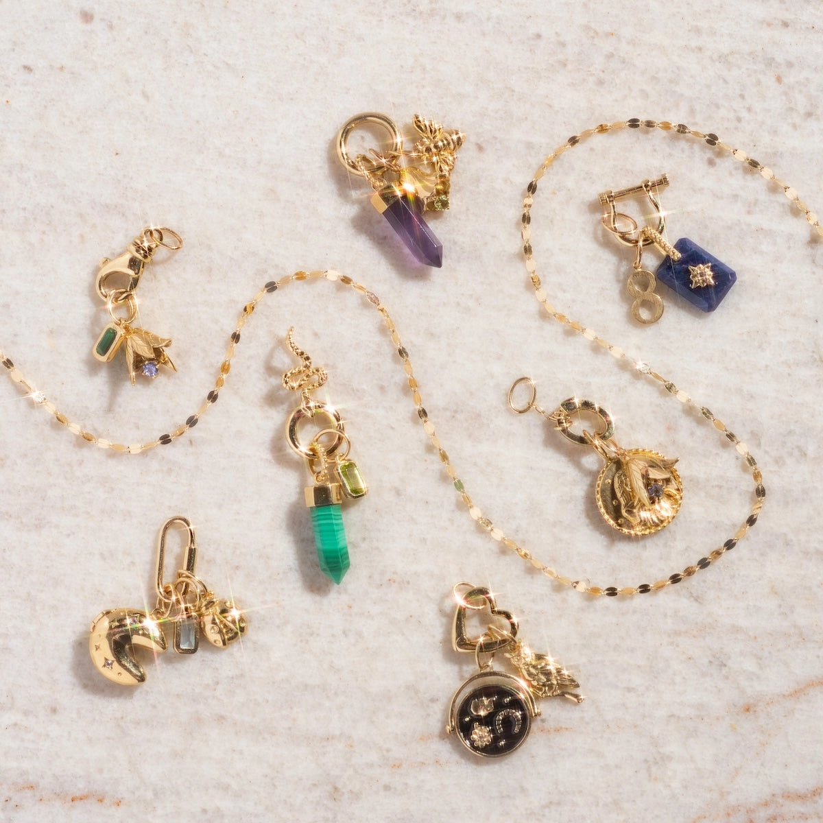 Solid Gold Charm Clip