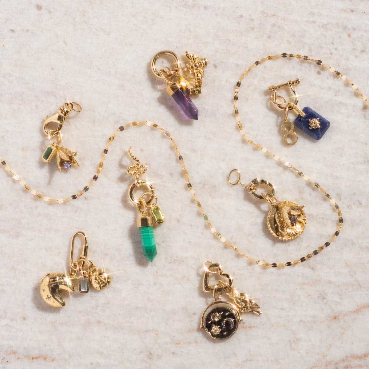 Solid Gold Charm Clip