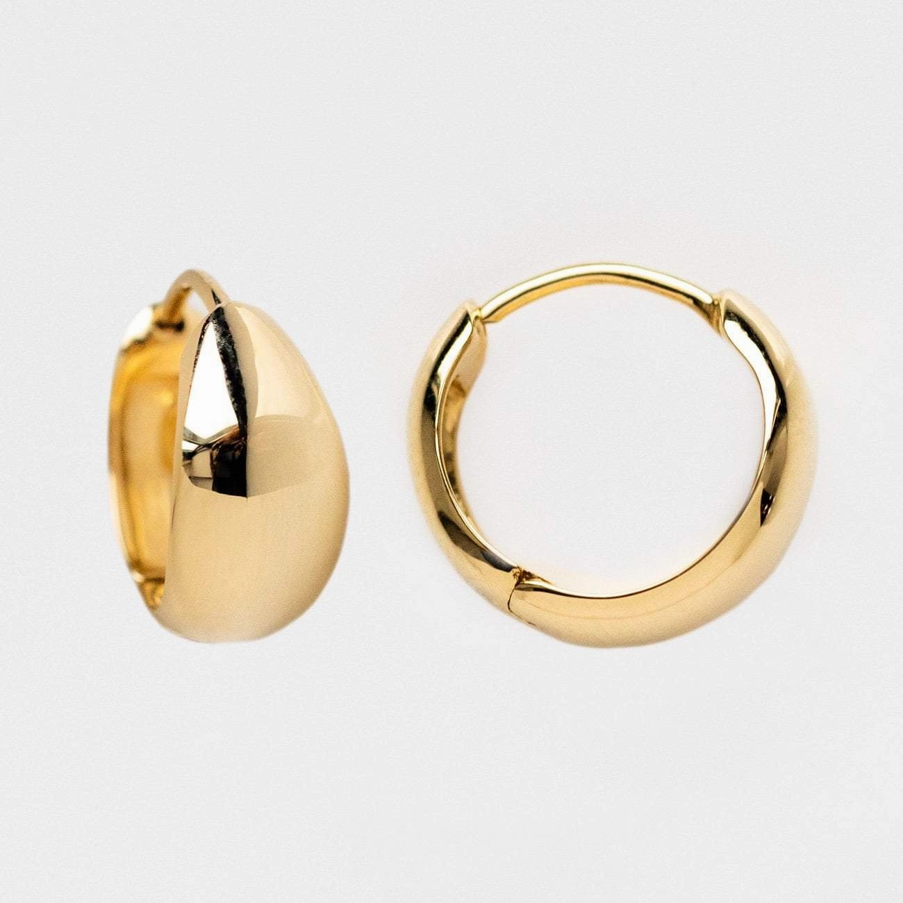 Solid Gold Chunky Huggie Hoops