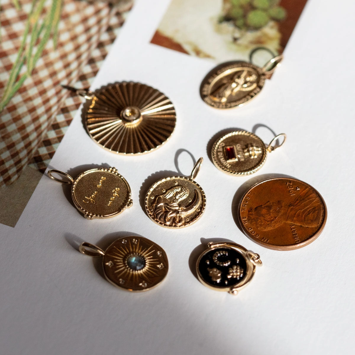 Solid Gold Coin Charm