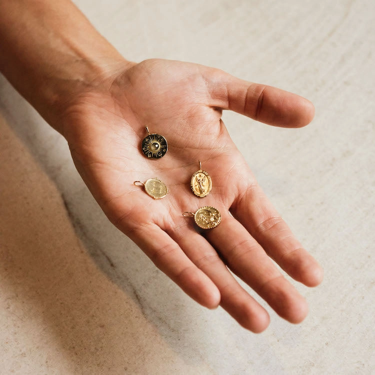 Solid Gold Coin Charm