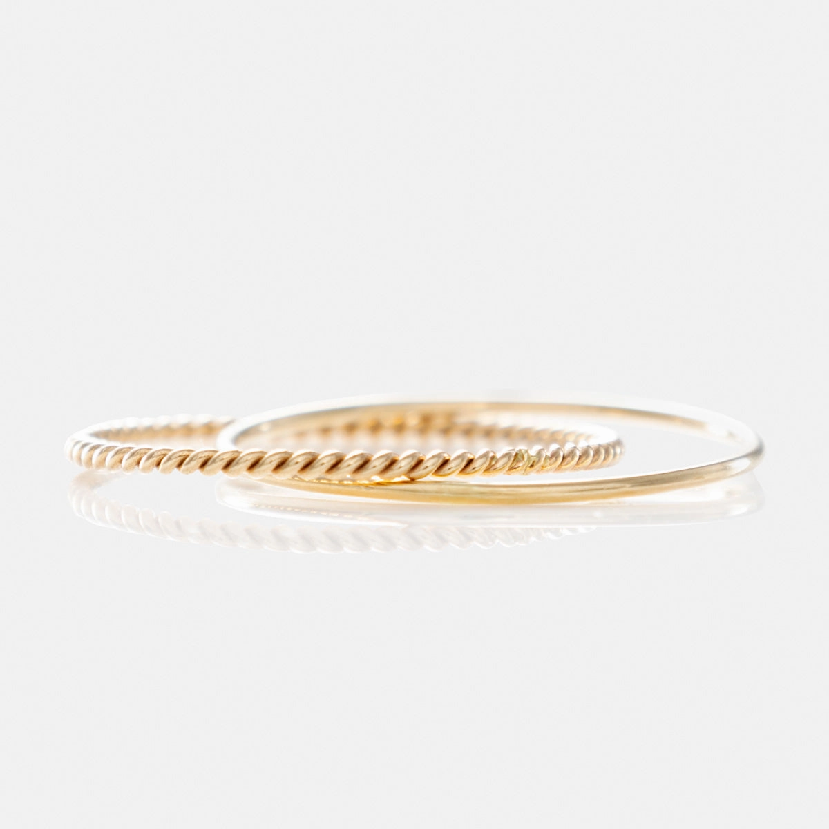 Solid Gold Crossover Ring Set