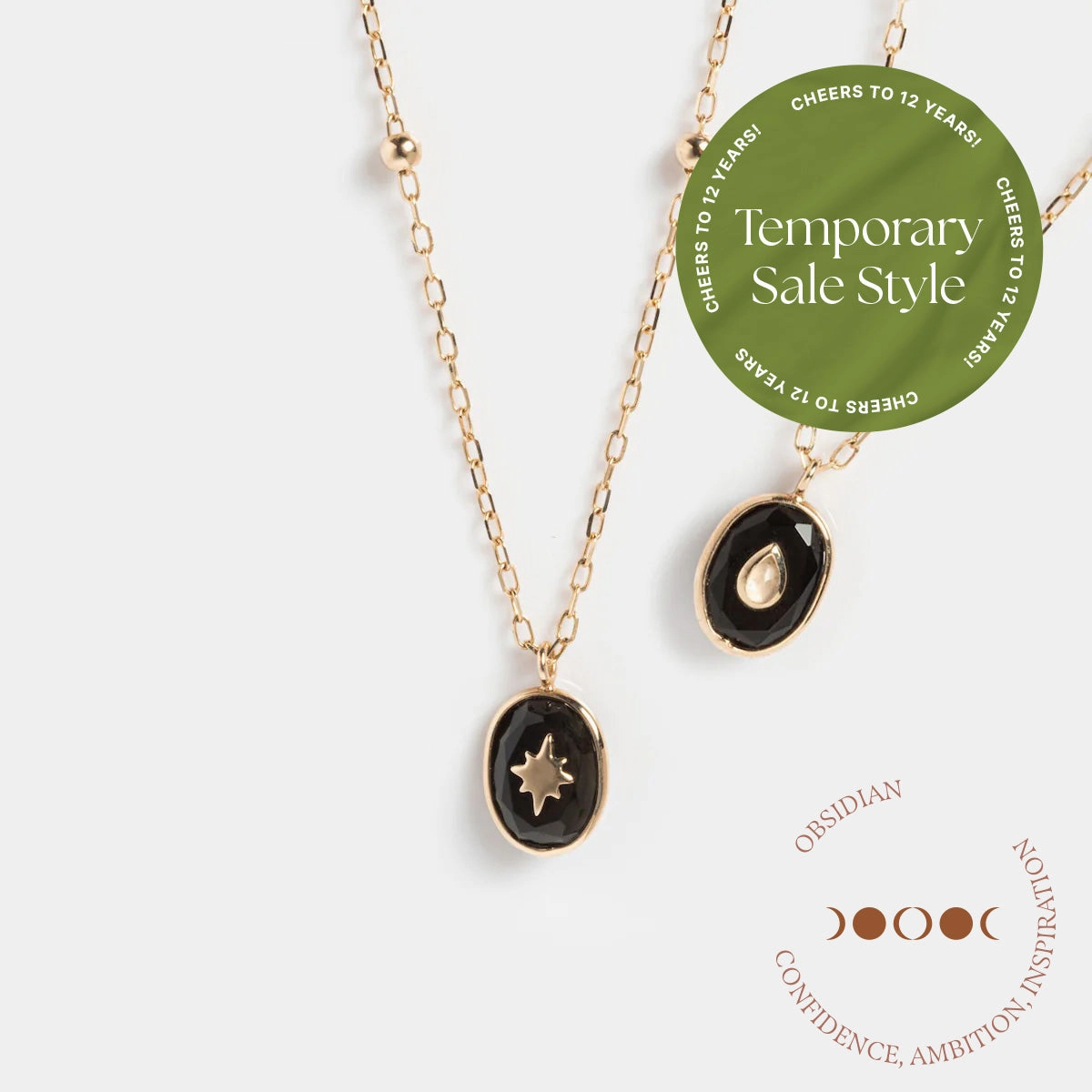 Solid Gold Crystal Amulet Necklace for Manifestation