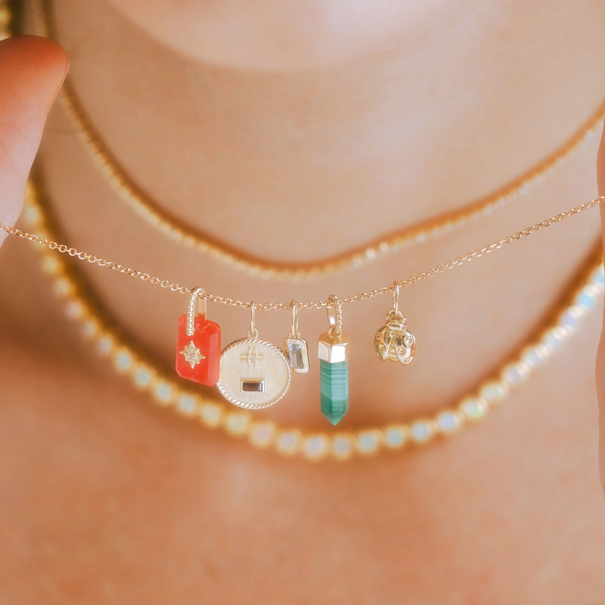 Solid Gold Crystal Charm for Manifestation