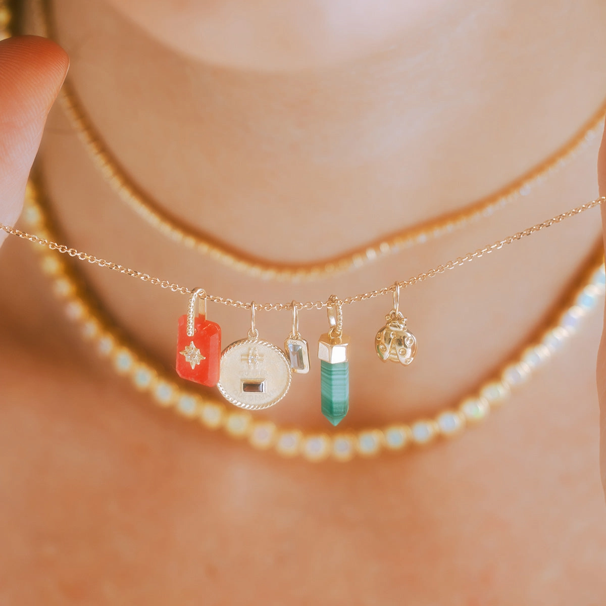 Solid Gold Crystal Charm for Manifestation