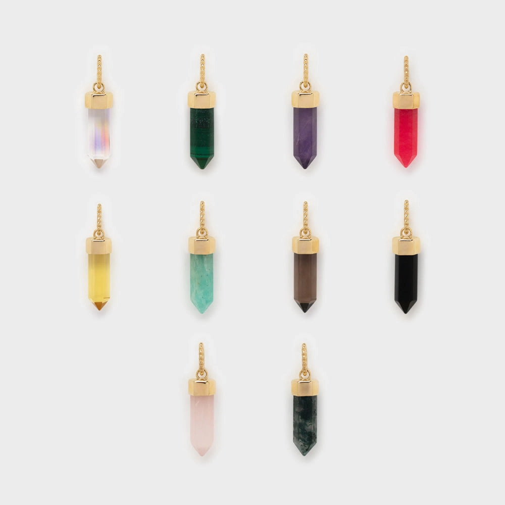 Solid Gold Crystal Charm for Manifestation