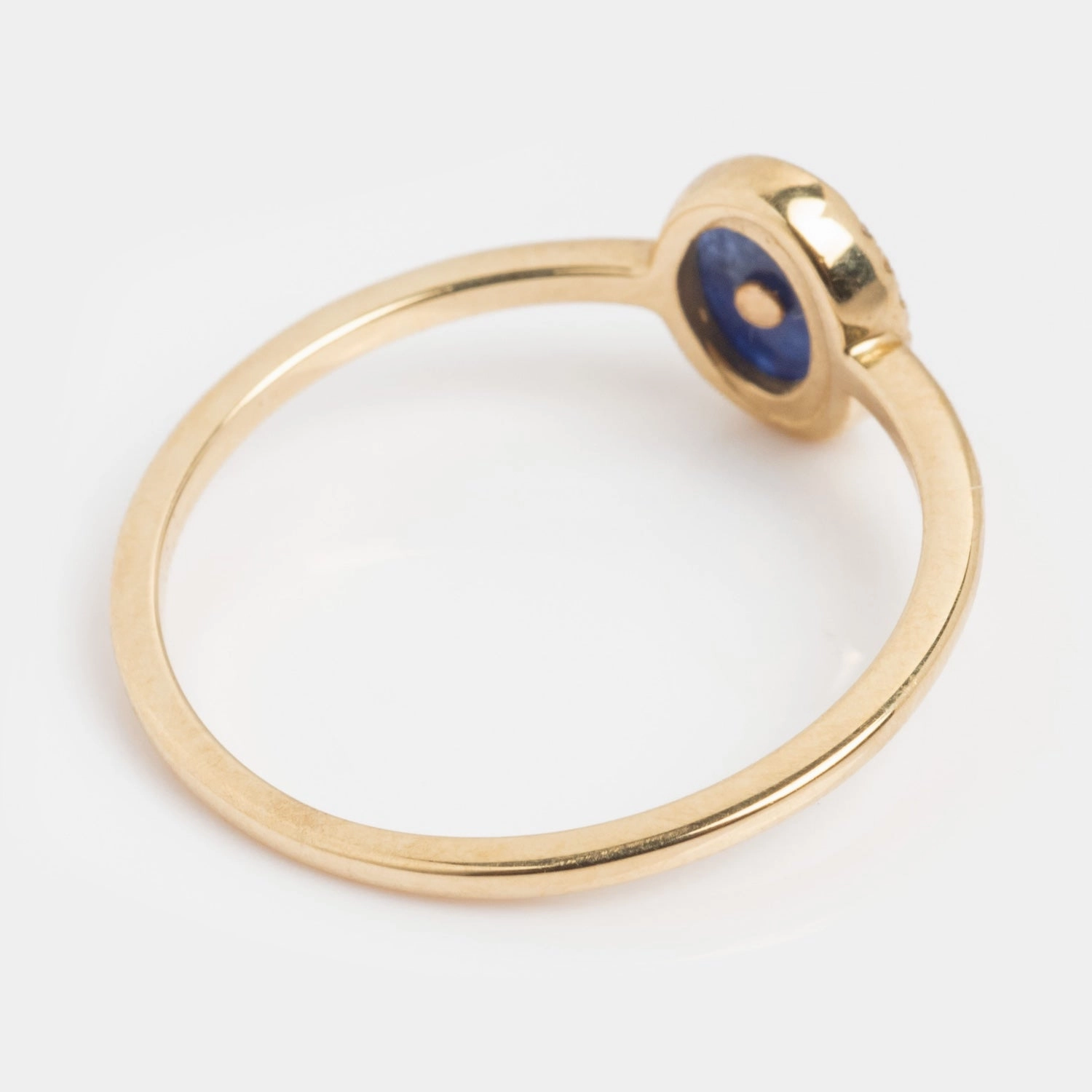 Solid Gold Crystal Crescent Moon Ring for Manifestation