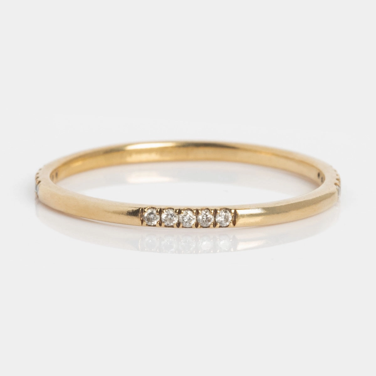 Solid Gold Dainty Diamond Stacking Ring