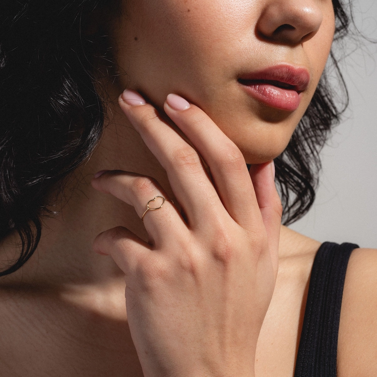 Solid Gold Delicate Heart Ring