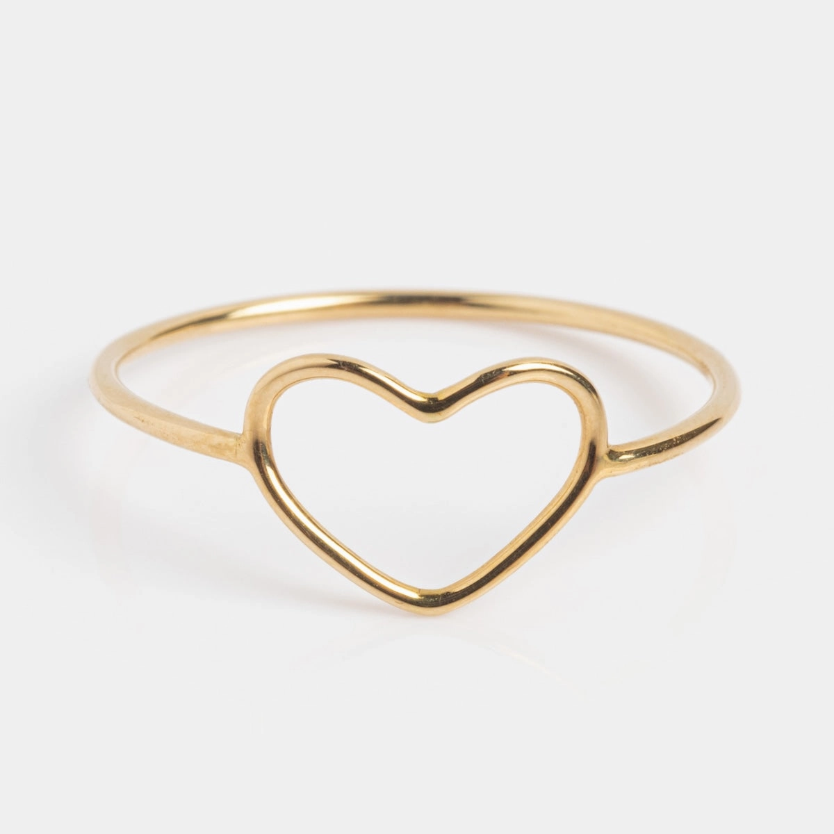 Solid Gold Delicate Heart Ring
