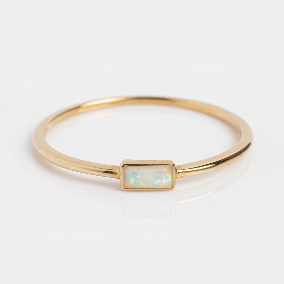 Solid Gold Delicate Opal Ring