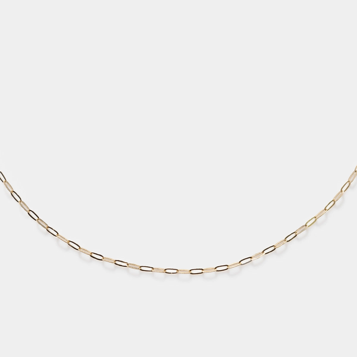 Solid Gold Delicate Paperclip Chain