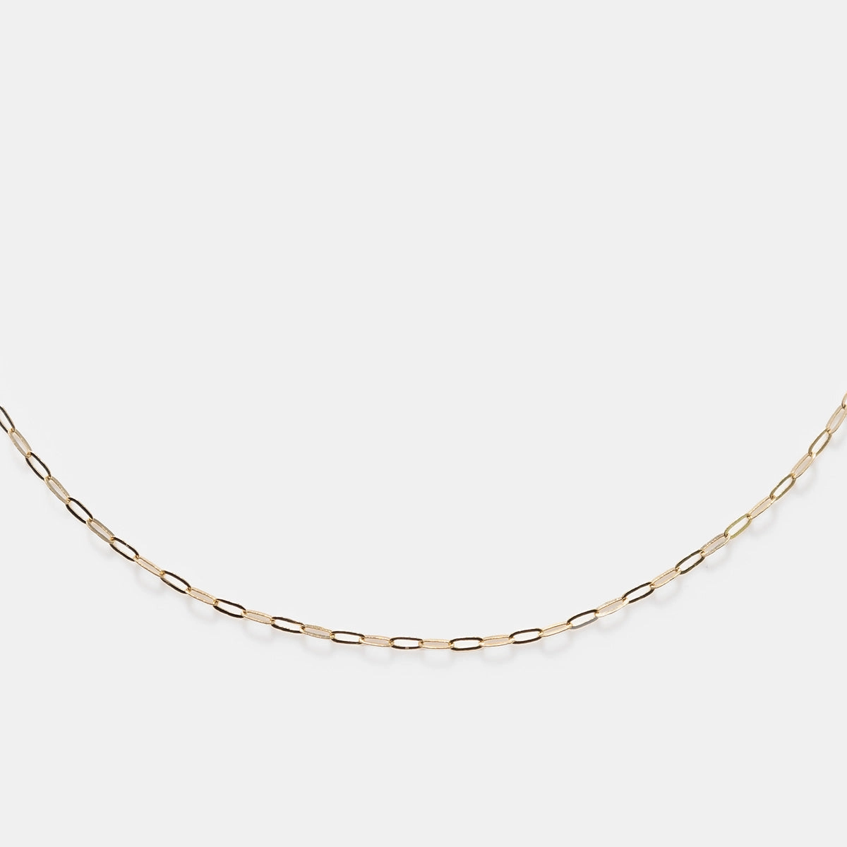 Solid Gold Delicate Paperclip Chain
