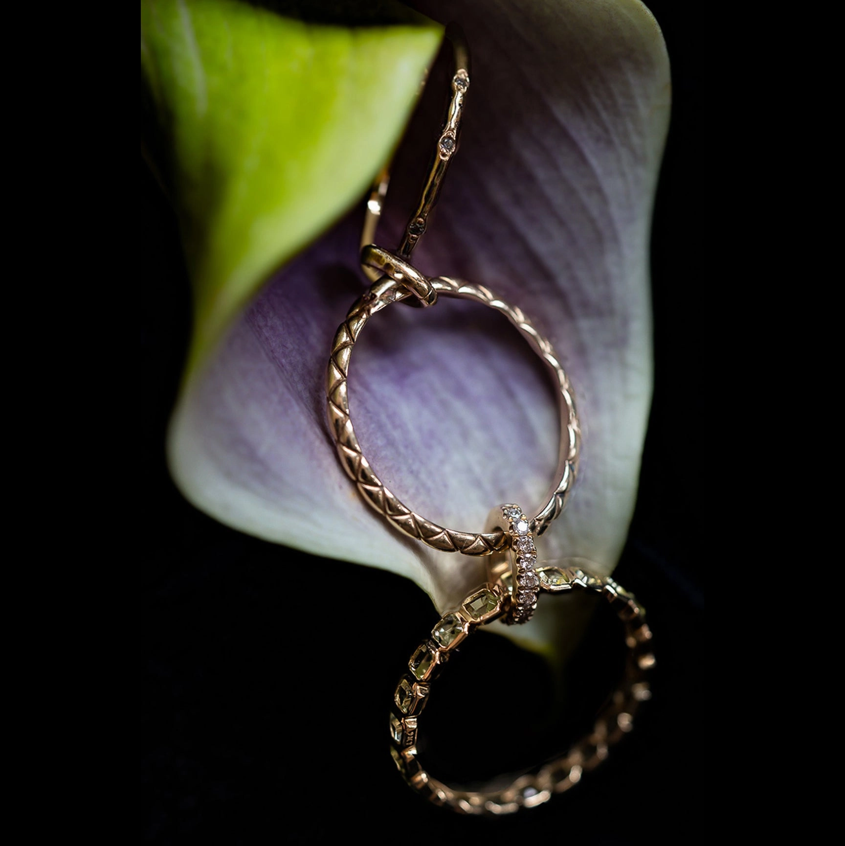 Solid Gold Delicate Woven Stacking Ring