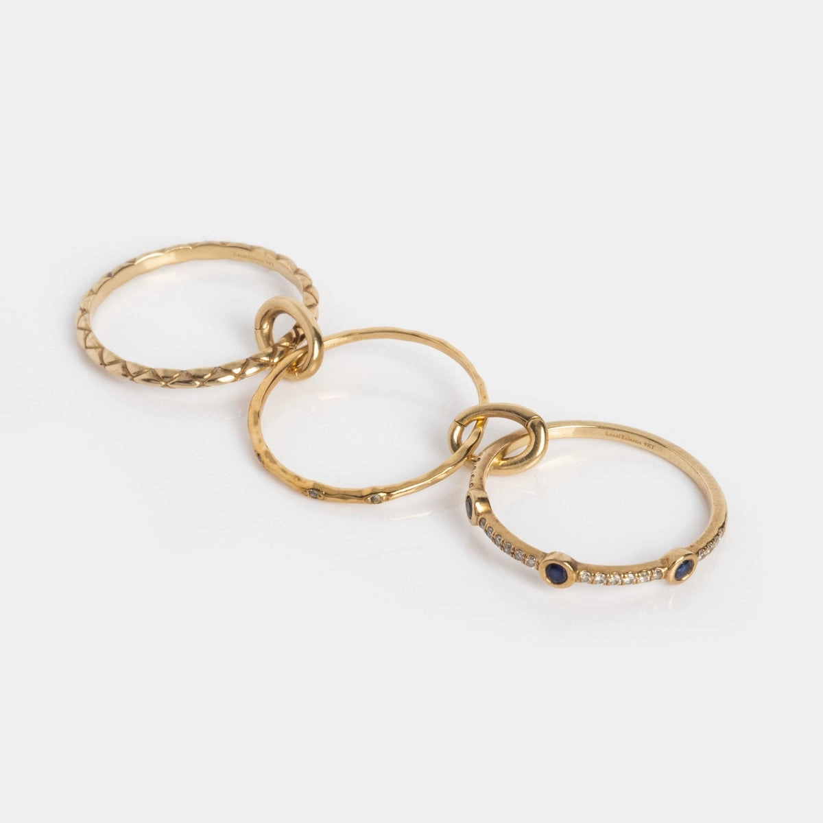 Solid Gold Delicate Woven Stacking Ring