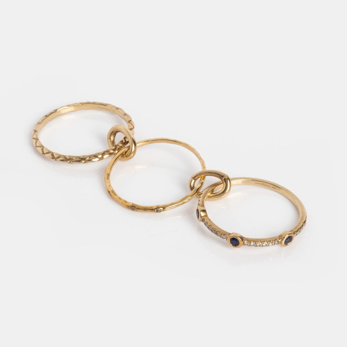 Solid Gold Delicate Woven Stacking Ring