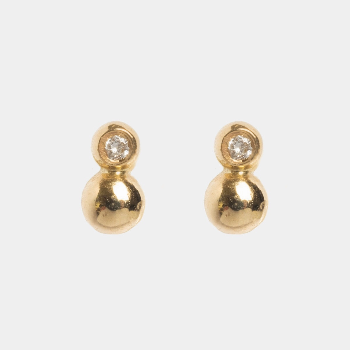 Solid Gold Diamond Dawn Ball Studs