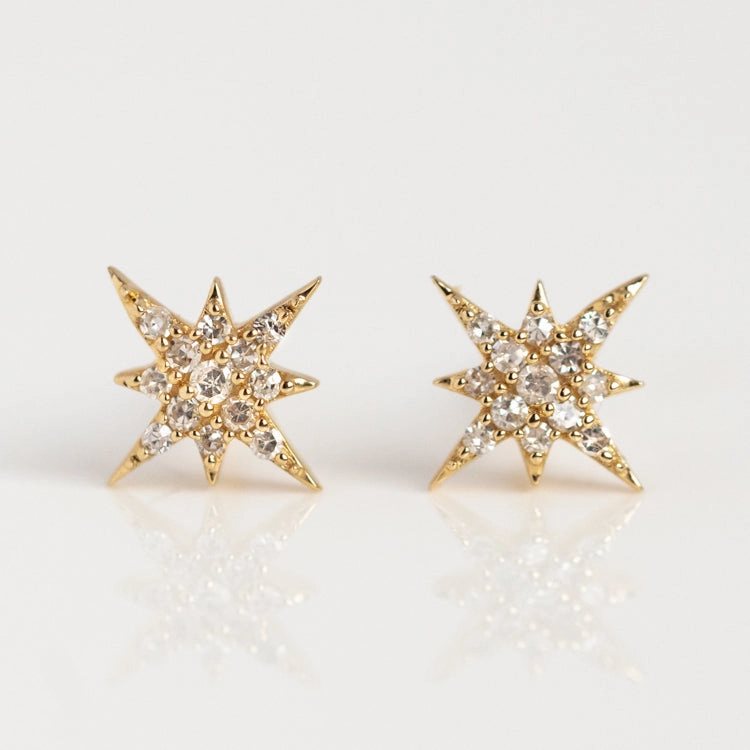 Solid Gold Diamond Starlight Studs