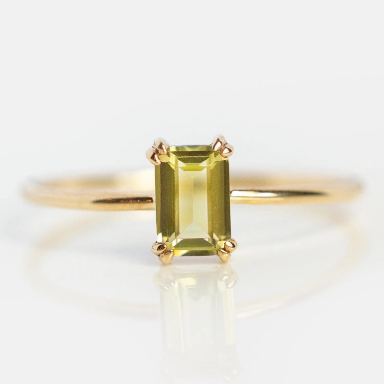 Solid Gold Essential Baguette Birthstone Ring