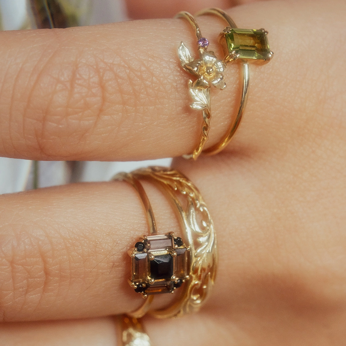 Solid Gold Essential Baguette Birthstone Ring