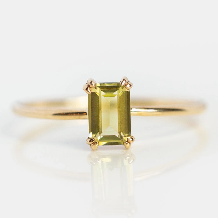 Solid Gold Essential Baguette Birthstone Ring